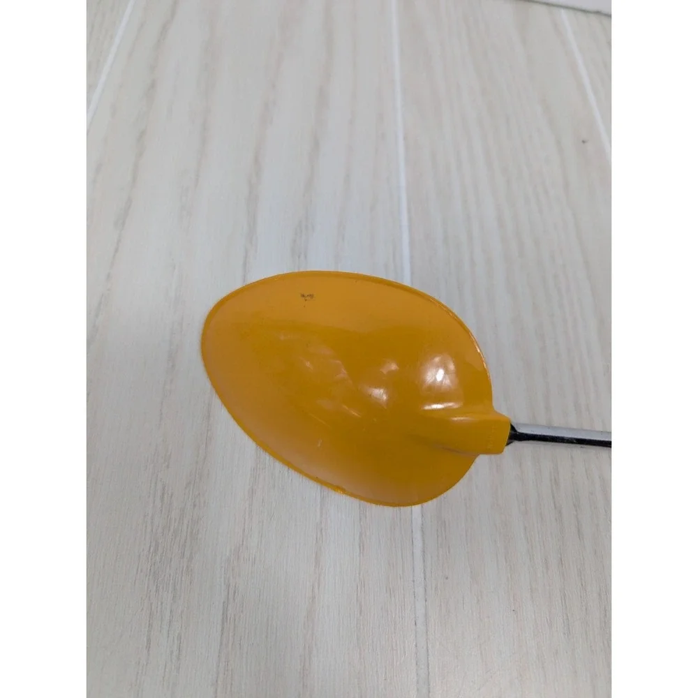 vintage Taiwan serving mixing spoons plastic metal orange yellow floral MCM